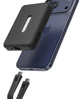 Magnetic Case For Samsung T7 Portable SSD Keeps Your Drive Snug On Set With 1TB 2TB 4TB Fits High Speed 10Gbps Data Cable MagSafe Ready Black on phone