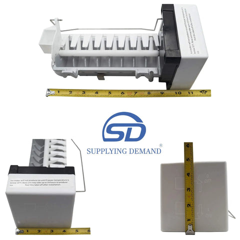 Model Specific Refrigerator Ice Maker Replacement Plug And Play For D7824706Q 10549201 10563707 with measuring tape for scale