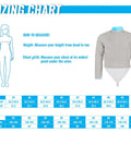 Beginner Friendly Electric Sabre Jacket For Women Fencing Vest With Inox Lame sizing chart and measurement guide.