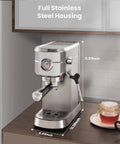 Barista Grade Home Espresso Machine With 20 Bar Pump And Milk Frother Stainless Steel Build Compact Commercial Style Coffee Maker