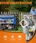 Carburetor Replacement For KY Series Microquiet 4000 Watt Genny Generator Replacement 4KYFA26100 in front of a generator