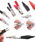 108 Pcs Alligator Clip Set with red black 35mm 45mm 53mm metal crocodile clips and 5A 15A 30A charging clips for lab testing