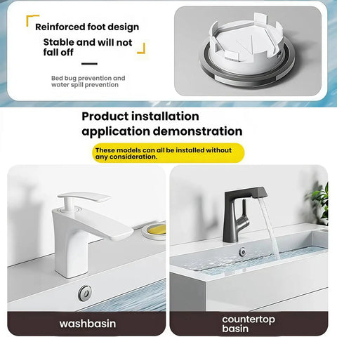 Top Shelf Stainless Steel Bathroom Sink Overflow Cover, Rust Resistant Drain Cap That Kicks Out Nasty Pests And Foul Air, Durable Kitchen Sink Bug Trap 2 Piece Set