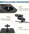 Installation procedure for Heavy Duty 4 Piece Patio Umbrella Base For 10 To 15 Foot Cantilever Umbrellas 330 Lb Capacity Built To Last Fill With Water Or Sand Wind Resistant Outdoor Stand For Patio Deck Poolside
