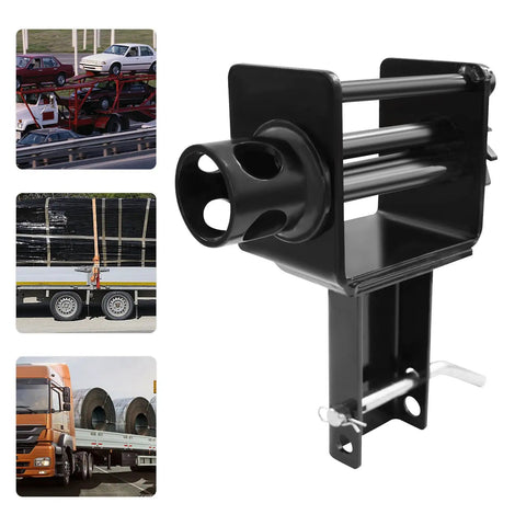 Heavy Duty Trailer Stake Pocket Winch For Cargo Securing, 2-Hole Black Ratchet, 5400 Lbs Capacity, Carbon Steel Build
