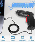 Go To 3.6V Cordless Screwdriver Set With Quick Grip Mini Power Drill charging via laptop, showing 1300mAh battery and power cord.