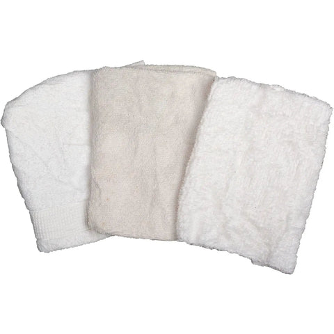 10 Lb Box Pro Grade Recycled Cotton Terry Cut Rags White For General Cleaning Polishing Dusting And Wiping Jobs Ideal For Auto Shop Home Garage And Business Use Reusable Washable Rags Cut To Various Shapes And Sizes