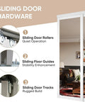 Mirror Sliding Closet Door 48 Inch Wide Double 25 Inch Panels 80 Inch Tall With Hardware Track Kit and Floor Guide image