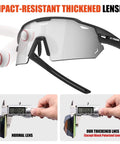Polarized Cycling Glasses With Five Interchangeable Lenses For MTB And Running Sports impact-resistant feature shown with ball.