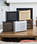 Dark Oak Router Storage Box With Wall Mount And Cable Management System Hides Ugly Modems While Keeping Cables Tidy A Real Space Saver