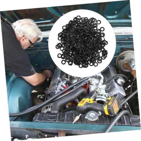 500 Piece Spring Wave Washer Set With Three Wave Sizes In Assorted Metal Washers For Screws And Bolts, Built For Tight Fit Space Saving Axial Spacing And Electrical Connections In Household Appliances Automotive And Marine Projects, in car engine bay
