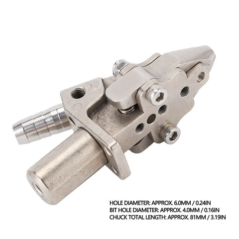 Handheld Screw Machine Clamp Nozzle With Auto Locking Chuck For 5.2 To 5.6 mm Screws, metallic component view.
