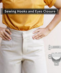 Go-To Heavy Duty Metal Hooks And Eyes Closure Set For Jeans, Denim, Trousers And Lingerie Repairs, 30 Silver Reinforced Fasteners