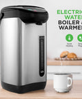 Insulated Stainless Steel Hot Water Urn With Auto And Manual Dispense, Electric Boiler With Safety Lock Shutoff, 3.2 L