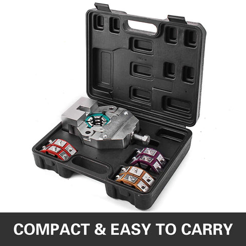 Hydra-Krimp Manual AC Hose Crimper Kit For One-Man Operation with four dies in carry case, compact design for tight spaces