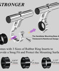 Aluminum Alloy Handlebar Extender For Bike And Motorcycle, 4 Inch Extension, CNC Machined 6061-T6, rubber inserts for 0.87-1.26 inch rails.