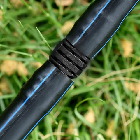 8 Piece Half Inch Drip Irrigation Fittings Kit Inline Barb Hose Connectors DIY Ready Heavy Duty Plastic Tubing End Stop