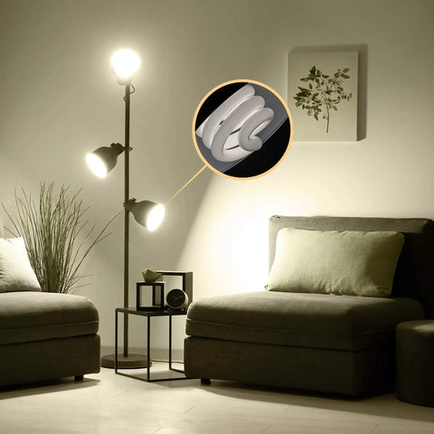 UL Listed GU24 CFL Light Bulbs, T3 13W 2700K Warm White, 900 Lumen Spiral CFL in lamp setup