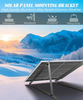 Heavy Duty Solar Panel Mounting Kit Set With 0 To 90 Degree Adjustable Tilt Foldable Legs in snowy mountain landscape