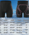 3D Padded Protective Shorts With Hip, Thigh And Tailbone EVA Pads For Skiing Snowboarding Skating And Cycling Women Pink Small Size Durable Drop Proof Gear You Can Trust, size chart visible