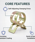 Top Shelf 75 PCS Spring Hose Clamp Assortment Kit With 5 Universal Sizes For Fuel Lines Vacuum Pipes Silicone Tubing Quick Install Galvanized Steel Fasteners Heavy Duty Auto Repair DIY Fixes, zinc-plated clamp