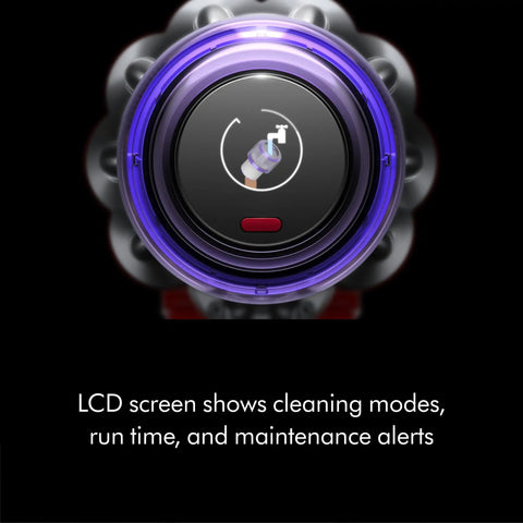 LCD screen of Cordless Vacuum With Motorbar Cleaner Head For Hardwood Floors And Carpets, Detangles Hair, Converts To Handheld