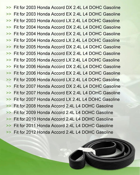 Top Pick 7PK1835 Engine Serpentine Drive Belt For Honda Accord 2008-2012 With 2.4L L4 Gas DOHC Motor on display.