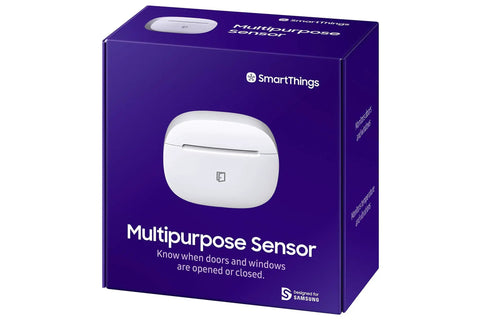 SmartThings Multipurpose Door And Window Sensor With Temperature Monitoring And Zigbee Connectivity package front view