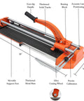 24 Inch Manual Tile Cutter With Double Rails For Ceramic And Porcelain Tiles Beast Mode Stability Anti Skid Feet Adjustable Ruler