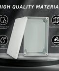 Heavy Duty Waterproof Aluminum Junction Box 7.4 By 4.72 By 3 Inches Outdoor Enclosure IP66 Dustproof Electrical Project Box For Outdoor Equipment Rugged Weatherproof Metal Junction Box With Durable Aluminum Shell