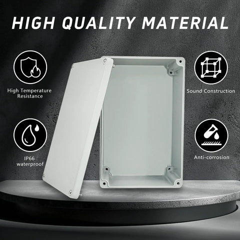 Heavy Duty Waterproof Aluminum Junction Box 7.4 By 4.72 By 3 Inches Outdoor Enclosure IP66 Dustproof Electrical Project Box For Outdoor Equipment Rugged Weatherproof Metal Junction Box With Durable Aluminum Shell