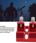 Red sturdy dovetail base for finder scope, aluminum with thumbscrews, Sturdy Dovetail Base For Finder Scope And Telescope Finderscope Mount Bracket Dovetail Slot Plate That Fits C8 C8HD C925 C11HD 80ED 102ED 130APO 100ED And Other Telescopes Red