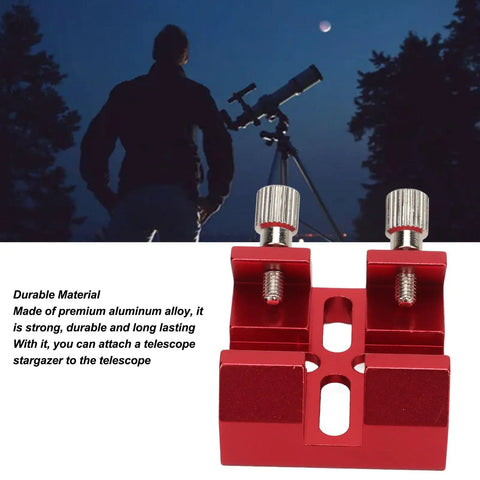 Red sturdy dovetail base for finder scope, aluminum with thumbscrews, Sturdy Dovetail Base For Finder Scope And Telescope Finderscope Mount Bracket Dovetail Slot Plate That Fits C8 C8HD C925 C11HD 80ED 102ED 130APO 100ED And Other Telescopes Red