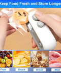 2 In 1 Mini Bag Sealer With Cutter Rechargeable Portable Heat Sealer sealing plastic bag with cookie inside