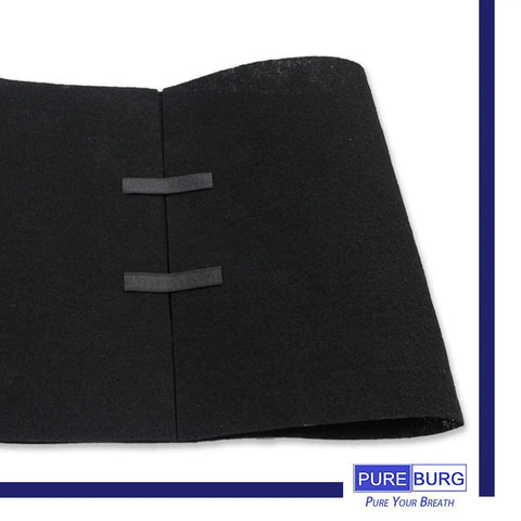 Cut To Fit 16 Inch By 48 Inch Charcoal Filter Sheet One Eighth Inch Thick Universal Carbon Pad shown in folded view