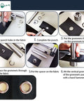 Step-by-step guide using All In One Mini Grommet Kit For Do It Yourself Projects 800 Multi Color Eyelets for fabric installation.