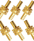 Solid Brass Garden Hose Repair Kit With Clamps And Washers, 5/8 Inch Hose Fittings, 6 male connectors shown