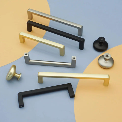 Dope Three Size Cabinet Pulls Set In Brushed Nickel Black And Matte Gold Finish Sleek Drawer Handles For Kitchen And Bathroom