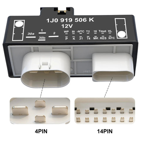 Electric Cooling Fan Control Module Relay for Volkswagen Beetle Golf Jetta GTI and Audi TT 2000 to 2010 Replacement OE 1J0919506K