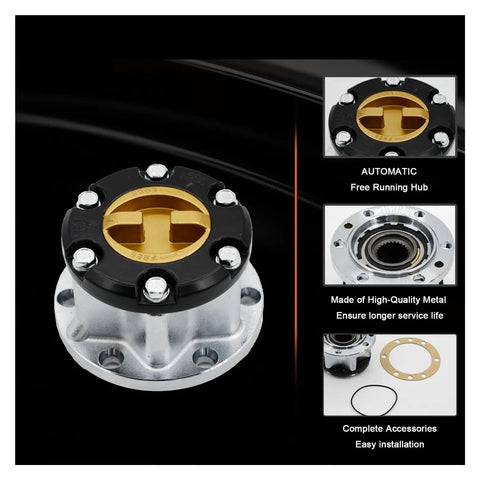 Upgrade Your Off Road Rig With These Heavy Duty Mechanical Locking Hubs Fits Suzuki Samurai Sj413 Vitara Jimny Escudo Sierra With Slick 26 Spline Build, showcasing a durable locking hub made of high-quality metal.