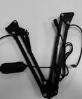 Red Light Mechanical Arm Bracket For Studio Gear, black, heavy-duty adjustable aluminum mount clamp on white background.