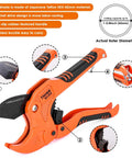 One Hand Ratchet Pipe Cutter Set 1 5 8 in OD and PEX Straight Cutters 1 3 8 in OD 2 Pack Fast Pipe Cutting Tools diagram