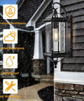 Copper Outdoor Wall Light 20 Inch Oil Rubbed Bronze Anti Rust Exterior Lantern Waterproof Wall Mount Porch Light in rain