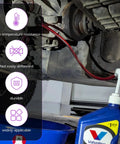 Heavy Duty Manual Transmission Fluid Pump Kit For Fast Gear Oil Exchange and Brake Bleeding, shown with durable red tubing under vehicle.