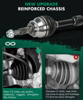 Front CV Axle Assembly Pair For Toyota Sienna 3.5L V6 2017 To 2019 OE Replacement Left And Right Direct Fit No Drilling Required Durable Steel Construction For A Smooth Ride And Beefed Up Long Lasting Performance, reinforced CV axle close-up
