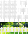 48 Count White Classic Garden Fence Panels With Fence Inserts For Yard Upgrade And Border Edging, No-Fuss Easy Install Outdoor Border Kit
