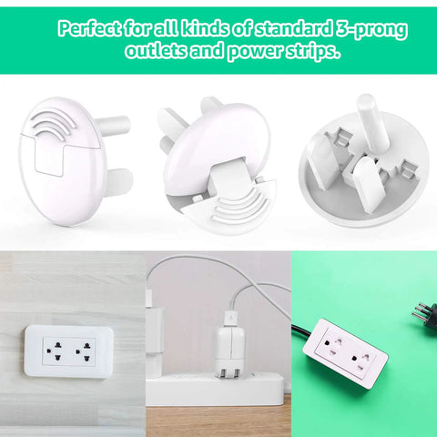 32 Pack Hidden Handle Outlet Covers For 3-Prong Outlets Easy For Adults To Remove And Kid-Proof Baby Proofing Electrical Socket Caps