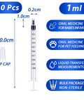 20 Pack 1ml Syringes With Cap For Liquid 1cc Plastic Small Syringes With Covers Non Sterile No Needle Great For Medical Dosing Lab Crafts Diy Projects. 1ml plastic syringe with tip cap, 20 pcs, 10cm length, non-sterile, no needle