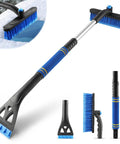 32 Inch Extendable Ice Scraper And Snow Brush For Cars And SUVs With 360 Degree Rotating Brush Heavy Duty Paint Safe ABS