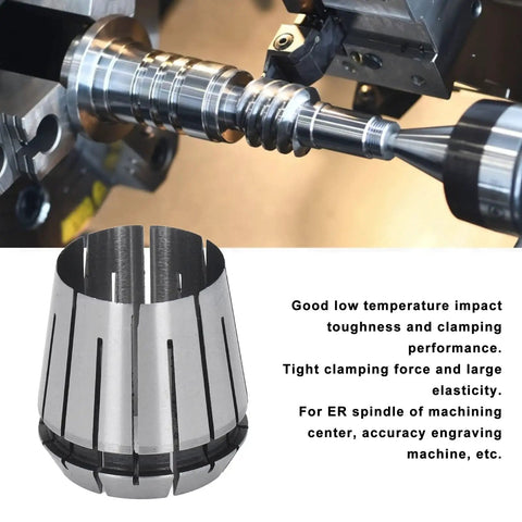 Spring Collet for CNC Engraving and Milling, 26mm Hole ER32 Clamp Chuck for Lathe and Machining Center, shown in clamping setup.